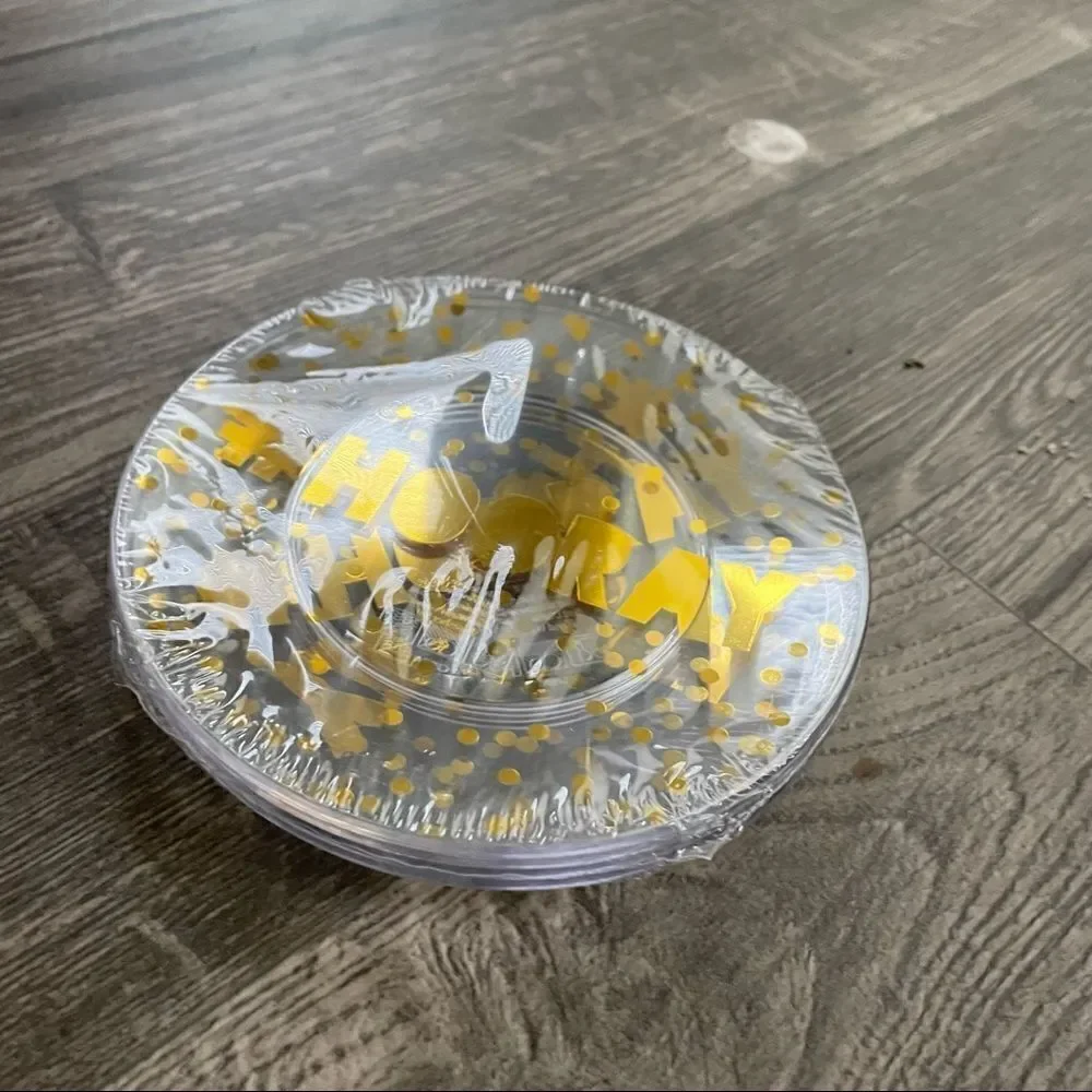 2/$20 TARGET HOORAY confetti clear plastic party plates (4 pack) NWT